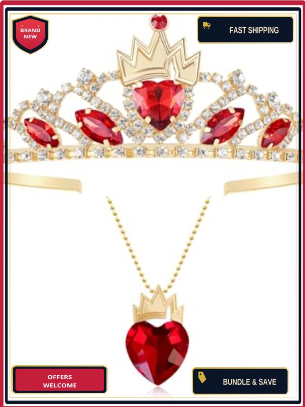 Alloy Rhinestone Crown Tiara Headband for Costume Cosplay Party